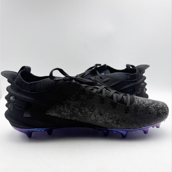 Under Armour Mens US 8 Blur Smoke Suede 2.0 MC Molded Football Cleats Black NWOB